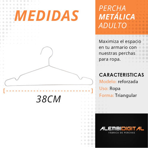 Pack X 100 Perchas Slim Metalica Reforzada Cromada Premium 3