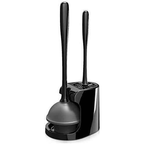 MR.SIGA Elegant Black Toilet Plunger and Brush Set 0