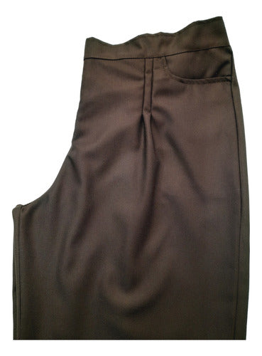 Jep Soluciones Textiles Pantalon Marron Escolar C/elastico Sarga Mujer Talle S Al2xl 1