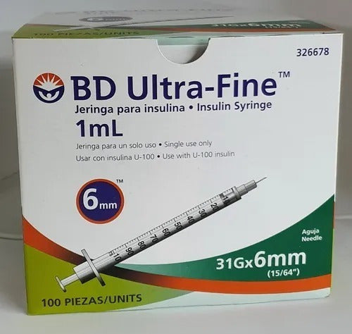 BD Ultra-Fine Syringes 0.5ml x 6mm Caliber 31g x 100 3