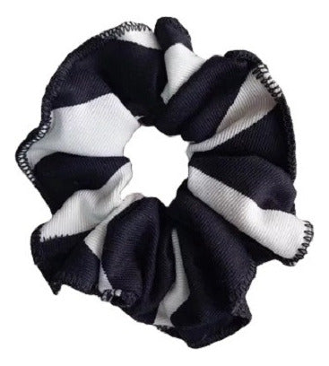 MYS Colita De Pelo Scrunchie De Microfibra Estampada Rayas 1