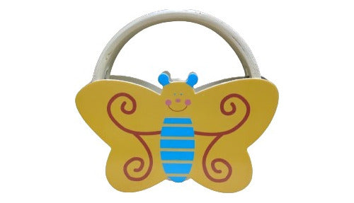 Wooden Tambourine, Butterfly Kids Instrument Animals 0