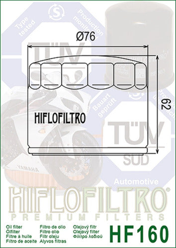 Hiflofiltro Oil Filter BMW F 800 R 10-17 HF160 Ryd 1