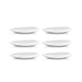 Set of 6 Oval Tempered Glass Dinner Plates 0