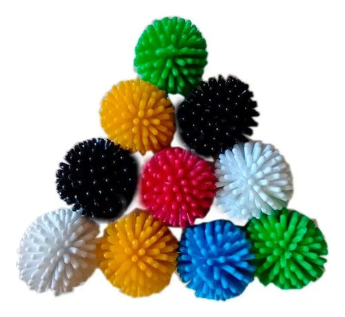 Mercadoflash Set of 5 Balls for Pets - Spiky Pompon Toys 0