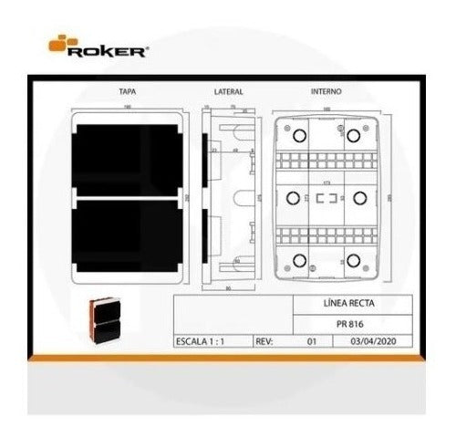 Caja Para Termica Embutir Plastica Con Tapa 16 Modulos Roker 2