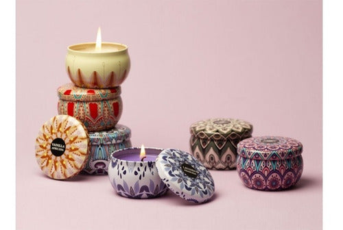 Set of 6 Small Mandala Tin Aromatic Candles by Iluminarte 2