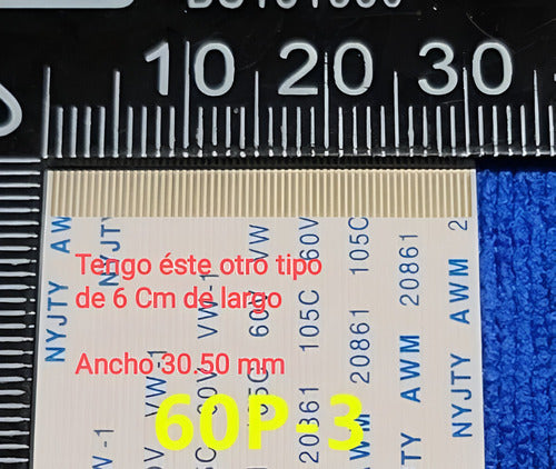 Cinta Flex Contactos Oro Con Orejas 60vías- 0.5mm- 6cm Largo 7