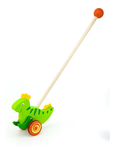 Juego Arrastre Bebé Madera Didáctico Tiracuerda Dinosaurio 0