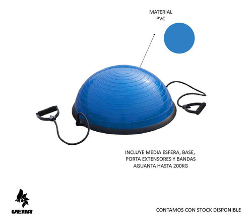 Vera Bosu 60 Cm Con Base, Porta Extensores Y Bandas 6