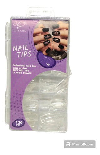 City Girl Nail Tips Professional Press On Clear Soft Gel 120p 2