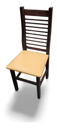 Reinforced Upholstered and Polished Pine Chairs 3