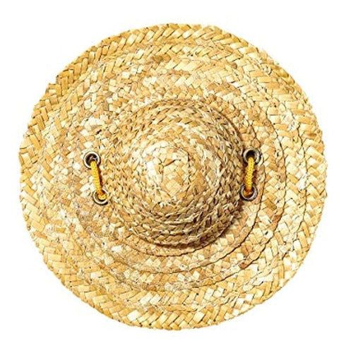 Popetpop Adjustable Straw Hat for Chihuahua, Fashion Dog Bucket Hat 0