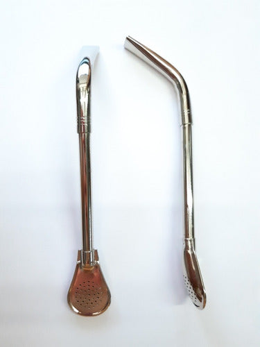 Set of 12 Chrome-Plated Pico De Loro Steel Straws, 18 cm 4