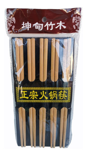 Palitos Palillos Chinos Para Sushi De Bambu X 10 Pares 0