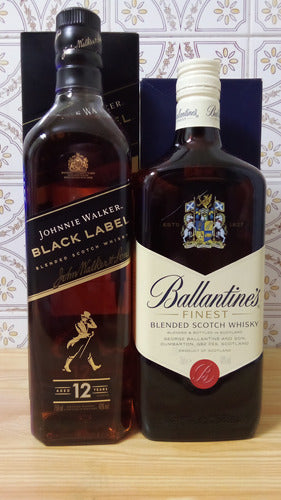 Pack Whisky Ballantines 750 Y Johnnie Walker 12 Años En Caja 1