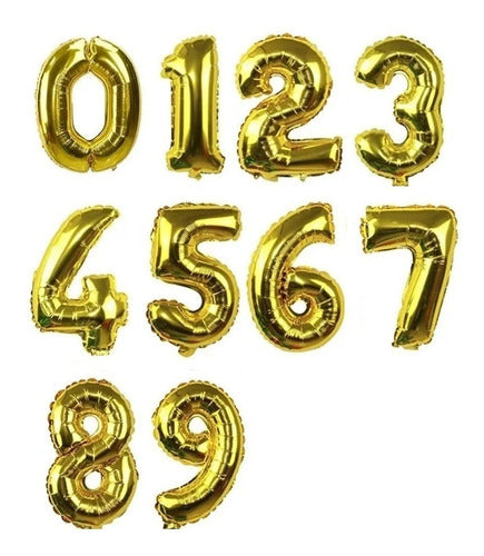 GN Metallic Balloons Numbers Letters 80cm Tall Golden Party 1