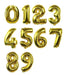 GN Metallic Balloons Numbers Letters 80cm Tall Golden Party 1