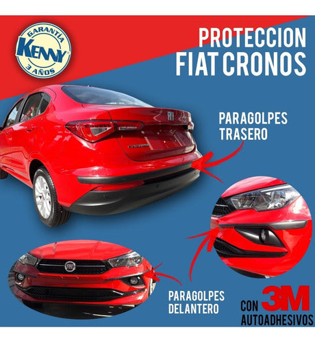 Fiat Cronos 2018/21 Protector Paragolpes Delantero Y Trasero 2