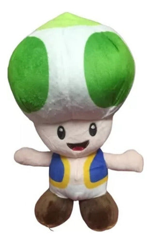 The King Jugueteria Plush Toad - Green Mushroom - Super Mario Bros 20 Cm Approx 0