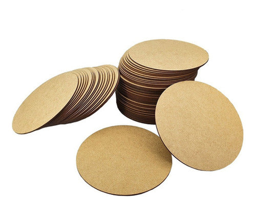 50 Bolachas Para Aplique Mdf Madeira Circulo Redondo 3x3cm 1