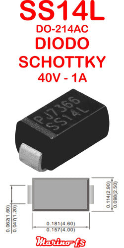 Diodo Schottky Smd Ss14l 40v 1a Pack X10 1