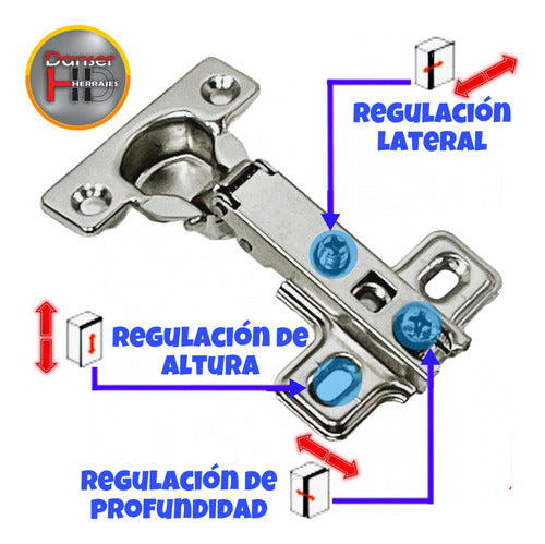 Tarken Bisagra Cazoleta Resorte 26mm Mini Codo 0 Embutir Mueble 3