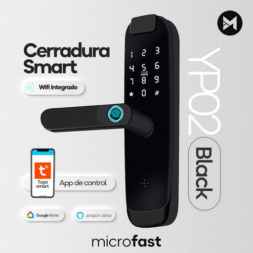 Cerradura Inteligente Biométrica Smart Lock Wifi Exterior 1