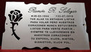 Grabados Artisticos Stainless Steel Memorial Plaque 25x15 with Cut-out Rose 2