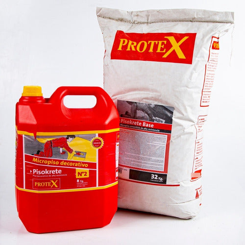 Protex Pisokrete Base Niveladora Micropiso Gris Cemento 40kg 2