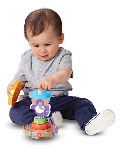 Melissa & Doug First Play Wooden Rocking Stacker Elephant 4