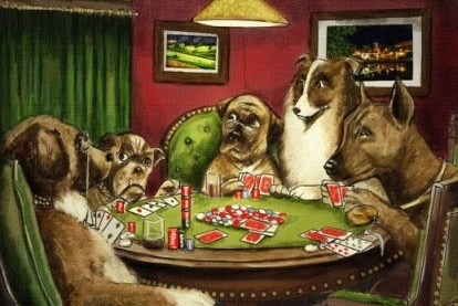 Perros Jugando Al Poker - Pets - 45x30 Cm Print 0