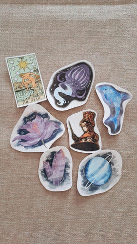 Miranda Lu Oráculos Set Stickers Zodiac Aquarius Illustrated Astro Tarot 4