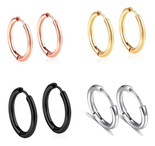 Tiendainline Surgical Steel Hoop Earrings for Men and Women 0