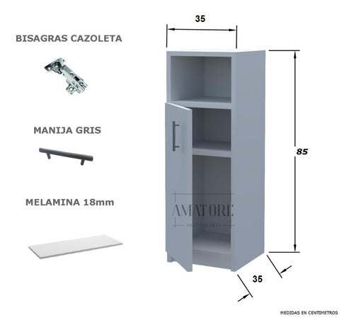 AMA TUS MUEBLES Porta Dispenser 85x35x35 Water Bottle Melamine 18mm Cabinet 3