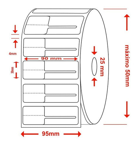 MR 6 Rolls Self-Adhesive Jewelry Labels 90x30 mm 1000 Each 0