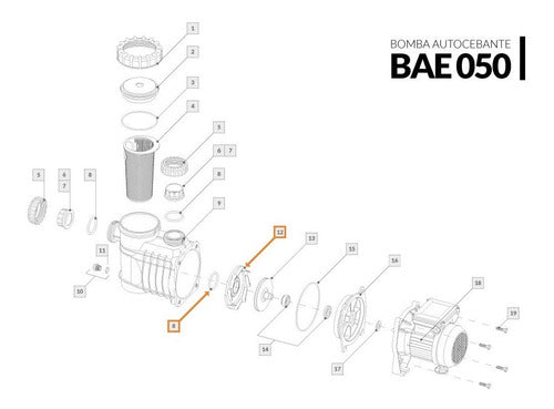 Vulcano Difusor 1/2hp / 3/4hp / 1hp + O'ring 1