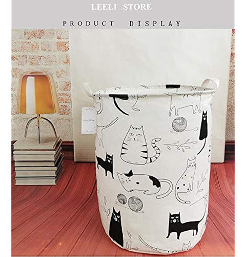 Leeli Laundry Basket with Handles - Foldable Canvas Basket 4