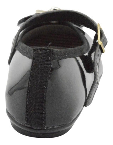 Molekinha Girls' Black Guillermina Flats with Bow and Buckle 1