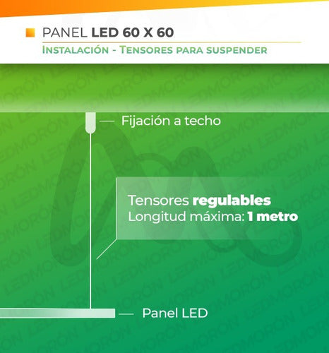 LED Panel 60 cm x 60cm Cold 45W + Suspension Kit Offer! 1
