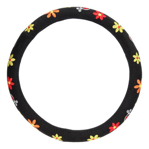 Vexo Universal Steering Wheel Cover (Diameter 38) Flowers 2