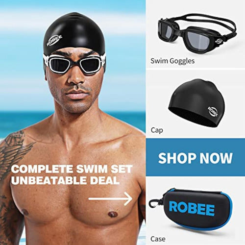 Robee Gafas De Natación, Gorra De Natación Y Funda 5