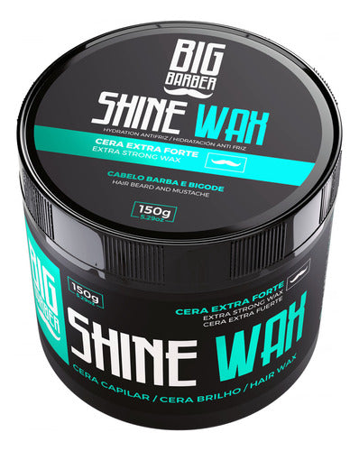 Cera Modeladora Shine Wax Big Barber 150g Profissional 6 Und 1