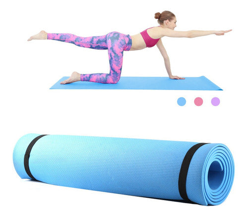 Yoga Pilates Fitness Exercise Mat 5mm - Blue PVC Mat 0