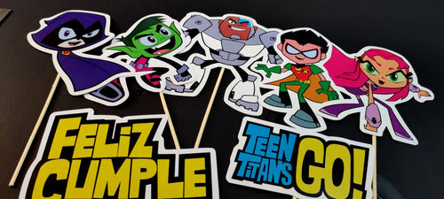 MuchoEvento Adorno Torta Jovenes Titanes Teen Titans Go! Personalizado 5