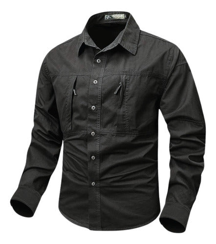 Outdoors Camisa Tactica Tac Pro Manga Larga Bolsillos 6