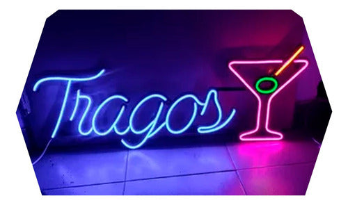 Neon LED Sign Tragos + Copa - Decorative - Luminous 0