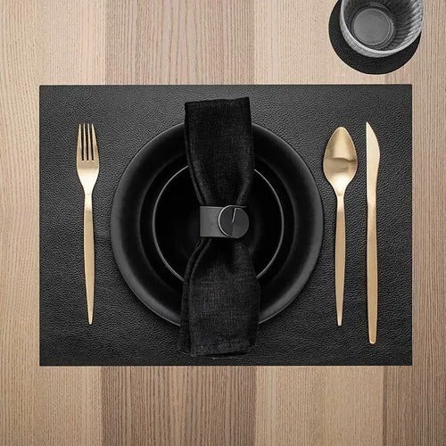 Home Love X3 Individual Eco Leather Placemats 45x32 With Washable Fleece 1