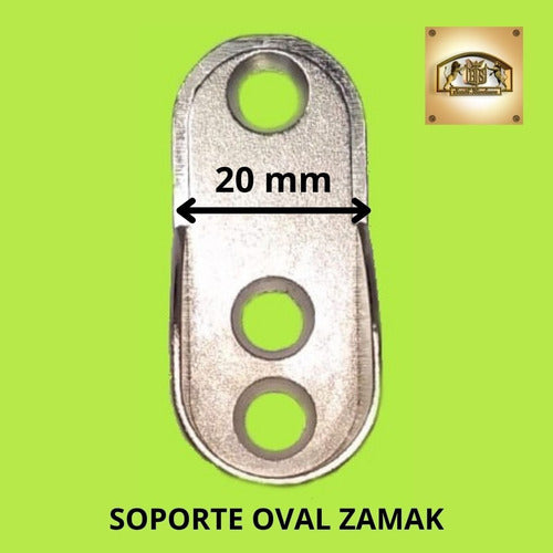 Pack of 10 Zamak Oval Wardrobe Lateral Supports 2