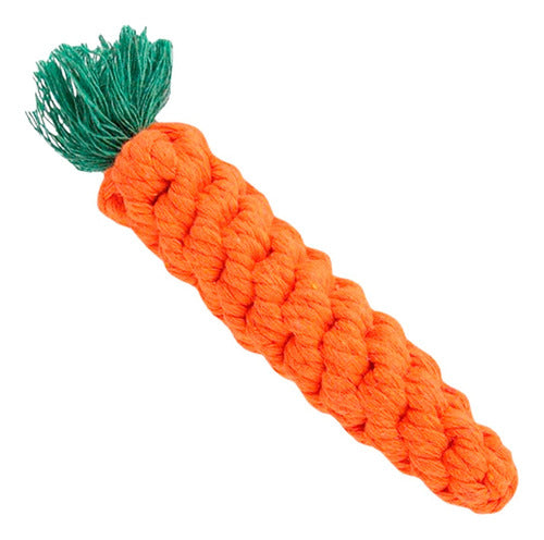 Set of Pet Toy Pullers: Braided Carrot Design + Knotted Rope 1